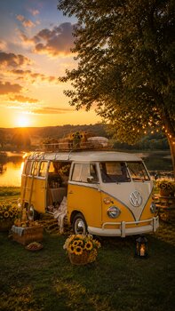 Letnie sesje z VW t1 żółtym jak słonko  #Warszawa