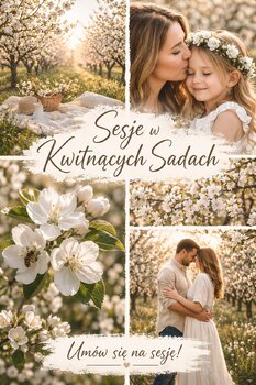 Sesja w kwitnących jabłoniach