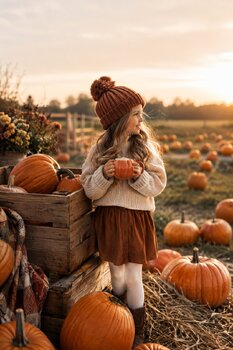 Jesienna sesja wśród dyń Pumpkin Patch Zaprężyn
