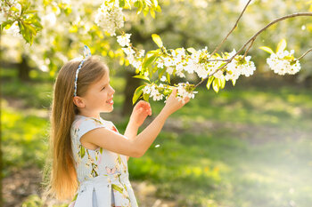 sesje kwitnące sady oraz  sesje komunijne