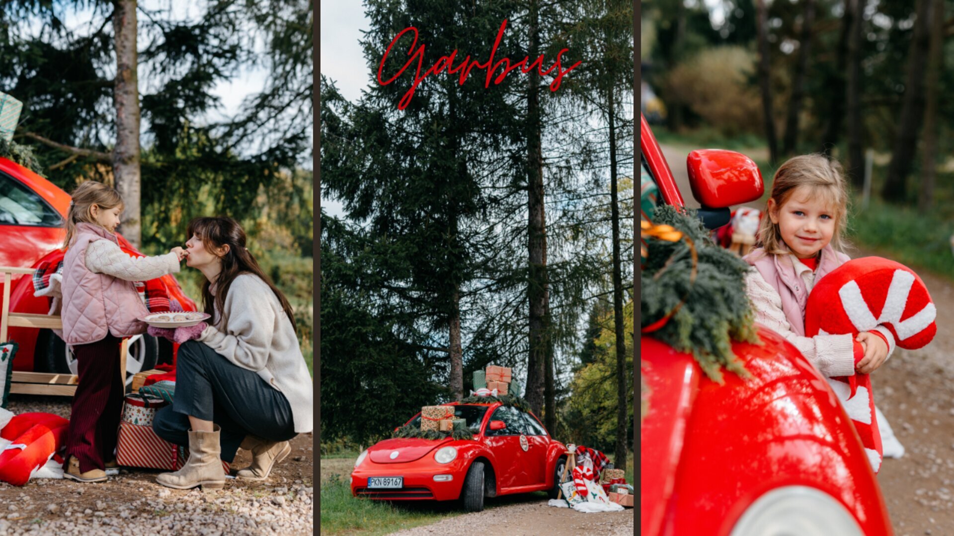 Sesja świąteczna z czerwonym garbuskiem 🚗