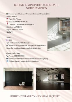 FEBRUARY MINI PHOTO SESSIONS – NORTHAMPTON!!!