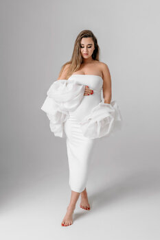 SESJA CIĄŻOWA  W BIAŁYM STUDIO BOHO 