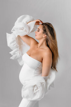 SESJA CIĄŻOWA  W BIAŁYM STUDIO BOHO 